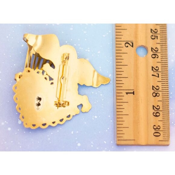 Vintage Baby Cupid Brooch | Gold Tone | J27 - Picture 3 of 3